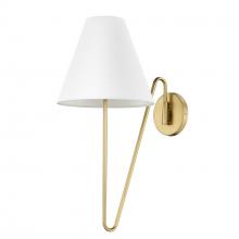  3690-A1W BCB-IL - Kennedy BCB 1 Light Articulating Wall Sconce in Brushed Champagne Bronze with Ivory Linen Shade